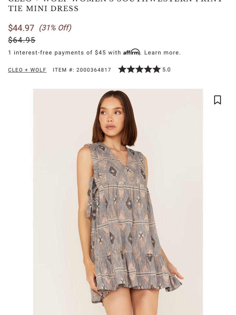 Women's Southwestern Print Mini Dress - CLEO + WOLF